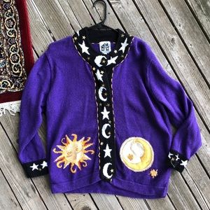 Vintage storybook knits sun and moon knit sweater